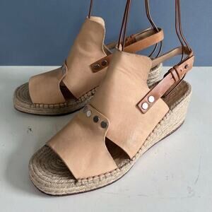 Rag & Bone sandals size 9 EU 39 tan espadrille studded gladiator slingback flats